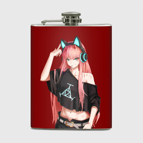 Фляга с принтом ZeroTwo (Darling in the Franx) в Кировске, металлический корпус | емкость 0,22 л, размер 125 х 94 мм. Виниловая наклейка запечатывается полностью | Тематика изображения на принте: 002 | 02 | darling in the franxx | zero two | любимый во франксе | милый во франксе | ноль два