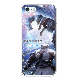 Чехол для iPhone 5/5S матовый с принтом Monster Hunter World Iceborn в Кировске, Силикон | Область печати: задняя сторона чехла, без боковых панелей | hunter | iceborn | monster | world | айсборн | ворлд | монстр | хантер