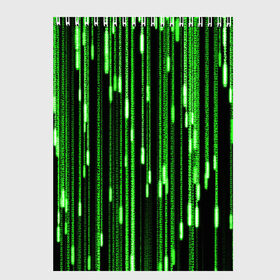 Скетчбук с принтом МАТРИЦА в Кировске, 100% бумага
 | 48 листов, плотность листов — 100 г/м2, плотность картонной обложки — 250 г/м2. Листы скреплены сверху удобной пружинной спиралью | hugo weaving | pc | the matrix | код | компьютеры | матрица | матрица 4 | программист | программный код | цифры