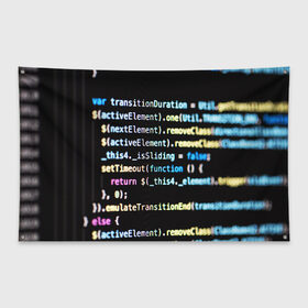 Флаг-баннер с принтом ПРОГРАММИСТ в Кировске, 100% полиэстер | размер 67 х 109 см, плотность ткани — 95 г/м2; по краям флага есть четыре люверса для крепления | hugo weaving | pc | the matrix | код | компьютеры | матрица | матрица 4 | программист | программный код | цифры