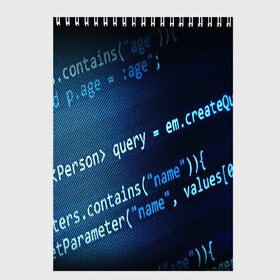 Скетчбук с принтом CODE STYLE в Кировске, 100% бумага
 | 48 листов, плотность листов — 100 г/м2, плотность картонной обложки — 250 г/м2. Листы скреплены сверху удобной пружинной спиралью | hugo weaving | pc | the matrix | код | компьютеры | матрица | матрица 4 | программист | программный код | цифры