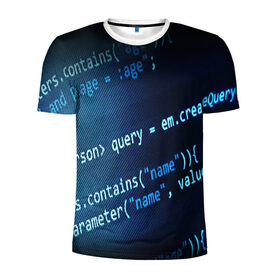 Мужская футболка 3D спортивная с принтом CODE STYLE в Кировске, 100% полиэстер с улучшенными характеристиками | приталенный силуэт, круглая горловина, широкие плечи, сужается к линии бедра | hugo weaving | pc | the matrix | код | компьютеры | матрица | матрица 4 | программист | программный код | цифры