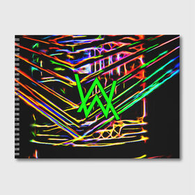 Альбом для рисования с принтом ALAN WALKER DJ в Кировске, 100% бумага
 | матовая бумага, плотность 200 мг. | Тематика изображения на принте: alan walker | aw | electro | electro music | music | алан уокер | музыка | музыкант | электро | электронная музыка