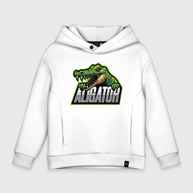 Детское худи Oversize хлопок с принтом Alligator / Аллигатор в Кировске, френч-терри — 70% хлопок, 30% полиэстер. Мягкий теплый начес внутри —100% хлопок | боковые карманы, эластичные манжеты и нижняя кромка, капюшон на магнитной кнопке | design | logo | mascot | герои | дикий | звери | киберспорт | крокодил | спортивная | стиль | талисман | фитнес | форма | футбол | яркие