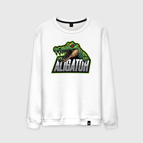 Мужской свитшот хлопок с принтом Alligator / Аллигатор в Кировске, 100% хлопок |  | design | logo | mascot | герои | дикий | звери | киберспорт | крокодил | спортивная | стиль | талисман | фитнес | форма | футбол | яркие