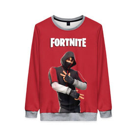 Женский свитшот 3D с принтом IKONIK FORTNITE в Кировске, 100% полиэстер с мягким внутренним слоем | круглый вырез горловины, мягкая резинка на манжетах и поясе, свободная посадка по фигуре | 10 | battle | fort | fortnite | ikonik | royale | season | битва | иконик | королевская | сезон | форт | фортнайт