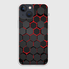 Чехол для iPhone 13 mini с принтом СТАЛЬНАЯ БРОНЯ в Кировске,  |  | abstraction | geometry | hexagon | neon | paints | stripes | texture | triangle | абстракция | брызги | брызги красок | геометрия | краски | неон | неоновый | соты | текстура