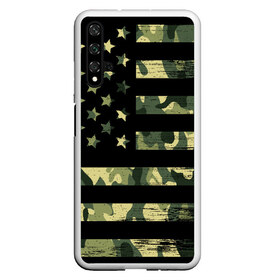 Чехол для Honor 20 с принтом American Flag Camo в Кировске, Силикон | Область печати: задняя сторона чехла, без боковых панелей | Тематика изображения на принте: eagle | states | united | usa | армейские | армия | камуфляж | орел | служба | снайпер | соединенных | солдат | сша | форма | штатов