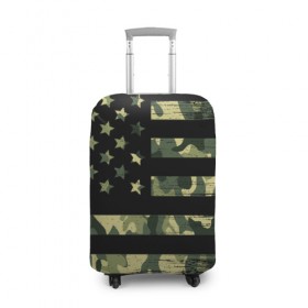 Чехол для чемодана 3D с принтом American Flag Camo в Кировске, 86% полиэфир, 14% спандекс | двустороннее нанесение принта, прорези для ручек и колес | eagle | states | united | usa | армейские | армия | камуфляж | орел | служба | снайпер | соединенных | солдат | сша | форма | штатов
