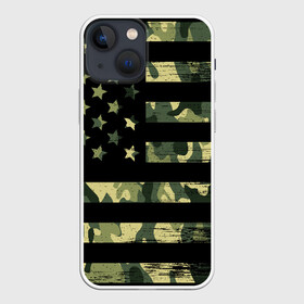 Чехол для iPhone 13 mini с принтом American Flag Camo в Кировске,  |  | Тематика изображения на принте: eagle | states | united | usa | армейские | армия | камуфляж | орел | служба | снайпер | соединенных | солдат | сша | форма | штатов