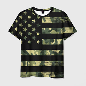 Мужская футболка 3D с принтом American Flag Camo в Кировске, 100% полиэфир | прямой крой, круглый вырез горловины, длина до линии бедер | eagle | states | united | usa | армейские | армия | камуфляж | орел | служба | снайпер | соединенных | солдат | сша | форма | штатов