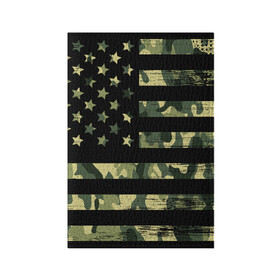 Обложка для паспорта матовая кожа с принтом American Flag Camo в Кировске, натуральная матовая кожа | размер 19,3 х 13,7 см; прозрачные пластиковые крепления | eagle | states | united | usa | армейские | армия | камуфляж | орел | служба | снайпер | соединенных | солдат | сша | форма | штатов