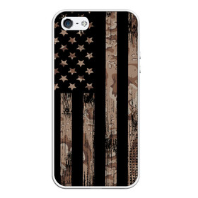 Чехол для iPhone 5/5S матовый с принтом American Flag Camo в Кировске, Силикон | Область печати: задняя сторона чехла, без боковых панелей | Тематика изображения на принте: eagle | states | united | usa | армейские | армия | камуфляж | орел | служба | снайпер | соединенных | солдат | сша | форма | штатов