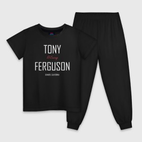 Детская пижама хлопок с принтом Tony Ferguson в Кировске, 100% хлопок |  брюки и футболка прямого кроя, без карманов, на брюках мягкая резинка на поясе и по низу штанин
 | Тематика изображения на принте: cucuy | el cucuy | mma | tony ferguson | ufc | бабайка | бугимен | конор | мма | орел | тони | тони фергюсон | хабиб | эль кукуй | юфс