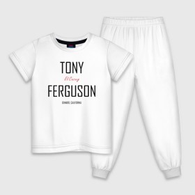 Детская пижама хлопок с принтом Tony Ferguson в Кировске, 100% хлопок |  брюки и футболка прямого кроя, без карманов, на брюках мягкая резинка на поясе и по низу штанин
 | cucuy | el cucuy | mma | tony ferguson | ufc | бабайка | бугимен | конор | мма | орел | тони | тони фергюсон | хабиб | эль кукуй | юфс