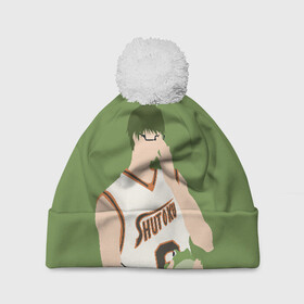 Шапка 3D c помпоном с принтом Shintarou Midorima в Кировске, 100% полиэстер | универсальный размер, печать по всей поверхности изделия | basket | basketball | kuroko | kuroko no basket | midorima | shintarou | баскетбол | куроко | мидорима | шинтаро