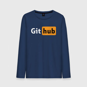 Мужской лонгслив хлопок с принтом Git Hub в Кировске, 100% хлопок |  | git hub | github | it | кодинг