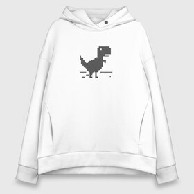 Женское худи Oversize хлопок с принтом Chrome T Rex в Кировске, френч-терри — 70% хлопок, 30% полиэстер. Мягкий теплый начес внутри —100% хлопок | боковые карманы, эластичные манжеты и нижняя кромка, капюшон на магнитной кнопке | Тематика изображения на принте: chrome | google | google chrome | t rex | trex | гугл хром | т рэкс | тирекс | хром