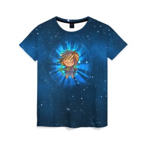 Женская футболка 3D с принтом Стрелец в Кировске, 100% полиэфир ( синтетическое хлопкоподобное полотно) | прямой крой, круглый вырез горловины, длина до линии бедер | вселенная | гороскоп | знаки зодиака | зодиак | космос | медитация | планеты