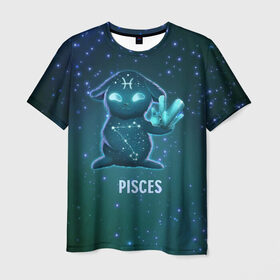 Мужская футболка 3D с принтом Рыбы в Кировске, 100% полиэфир | прямой крой, круглый вырез горловины, длина до линии бедер | вселенная | гороскоп | знаки зодиака | зодиак | космос | медитация | планеты
