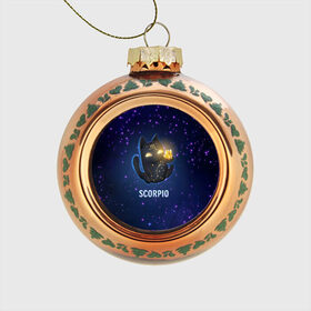 Стеклянный ёлочный шар с принтом Скорпион в Кировске, Стекло | Диаметр: 80 мм | вселенная | гороскоп | знаки зодиака | зодиак | космос | медитация | планеты