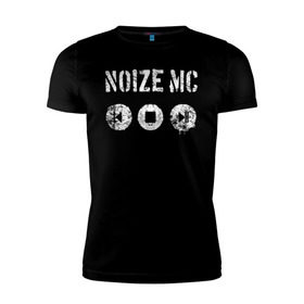 Мужская футболка премиум с принтом Noize MC в Кировске, 92% хлопок, 8% лайкра | приталенный силуэт, круглый вырез ворота, длина до линии бедра, короткий рукав | mc | music | noize | noize mc | rap | rock | мс | музыка | репер | рок | русский | рэп | рэпер | тренд | хит