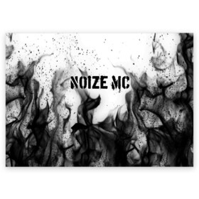 Поздравительная открытка с принтом NOIZE MC в Кировске, 100% бумага | плотность бумаги 280 г/м2, матовая, на обратной стороне линовка и место для марки
 | Тематика изображения на принте: noize mc | rap | все как у людей | гой еси | нойз мс | рэп | чайлдфри.