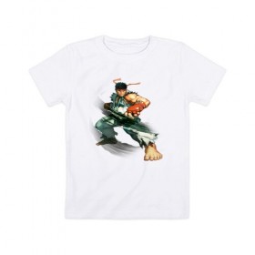 Детская футболка хлопок с принтом Street Fighter Ryu в Кировске, 100% хлопок | круглый вырез горловины, полуприлегающий силуэт, длина до линии бедер | street fighter ryu