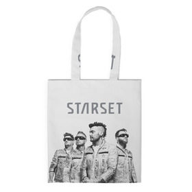 Шоппер 3D с принтом Starset Band в Кировске, 100% полиэстер | Плотность: 200 г/м2; Размер: 34×35 см; Высота лямок: 30 см | logo | rock | starset | лого | рок | старсет