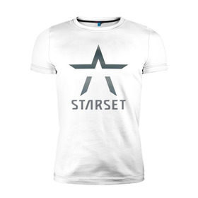 Мужская футболка премиум с принтом Starset в Кировске, 92% хлопок, 8% лайкра | приталенный силуэт, круглый вырез ворота, длина до линии бедра, короткий рукав | logo | rock | starset | лого | рок | старсет