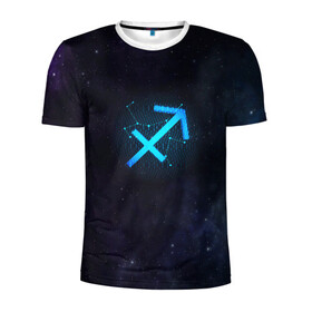Мужская футболка 3D спортивная с принтом Стрелец в Кировске, 100% полиэстер с улучшенными характеристиками | приталенный силуэт, круглая горловина, широкие плечи, сужается к линии бедра | вселенная | гороскоп | знаки зодиака | зодиак | космос | медитация | планеты
