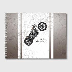 Альбом для рисования с принтом Vintage Chopper Motorcycle в Кировске, 100% бумага
 | матовая бумага, плотность 200 мг. | Тематика изображения на принте: 