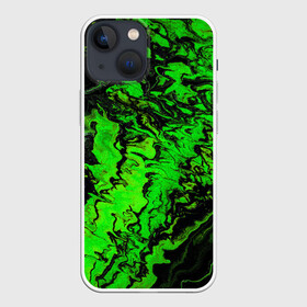 Чехол для iPhone 13 mini с принтом Тёмные зеленые краски в Кировске,  |  | abstract | acrylic | art | color | liquid | modern | paint | painting | splash | абстракция | акрил | арт | брызги | жидкость | искусство | краска | рисунок | современный