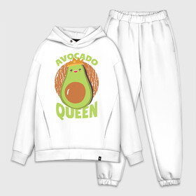 Мужской костюм хлопок OVERSIZE с принтом Авокадо Королева в Кировске,  |  | avocado | queen | авокадо | королева | королевы | надписи | надпись