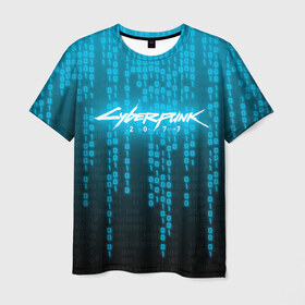Мужская футболка 3D с принтом CYBERPUNK 2077 в Кировске, 100% полиэфир | прямой крой, круглый вырез горловины, длина до линии бедер | 2077 | cyberpunk 2020 | cyberpunk 2077 | cyberpunk 2077 samurai | cyberpunk city | кибер панк. | киберпанк | киберпанк 2077