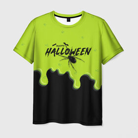 Мужская футболка 3D с принтом Happy Halloween в Кировске, 100% полиэфир | прямой крой, круглый вырез горловины, длина до линии бедер | ghost | halloween | ведьма | джек | дух | кельты | монстр | нечисть | паук | паутина | праздник | привидение | призрак | пугало | тень | тыква | хеллоуин | хэллоуин