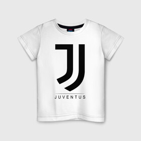 Детская футболка хлопок с принтом JUVENTUS в Кировске, 100% хлопок | круглый вырез горловины, полуприлегающий силуэт, длина до линии бедер | cr7 | juve | juventus | ronaldo | роналдо | ювентус