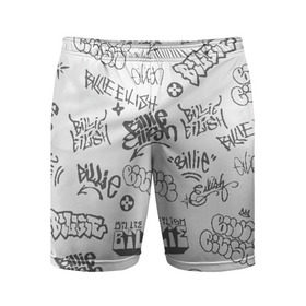 Мужские шорты 3D спортивные с принтом Billie Eilish Graffiti Gray в Кировске,  |  | billie | eilish | graffiti | grunge | айлиш | беляш | беляшик | билли | биляш | граффити | татуировки