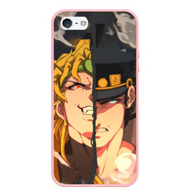 Чехол для iPhone 5/5S матовый с принтом Dio Brando x Jotaro в Кировске, Силикон | Область печати: задняя сторона чехла, без боковых панелей | Тематика изображения на принте: jojo | джоджо | джонатан | джостар | манга | невероятные приключения | ранобэ | хамон