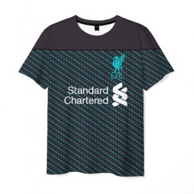 Мужская футболка 3D с принтом Liverpool 19-20 home - форма. в Кировске, 100% полиэфир | прямой крой, круглый вырез горловины, длина до линии бедер | 2019 2020 | liverpool | standard chartered | англия | ливерпуль | форма 19 20 | футбол