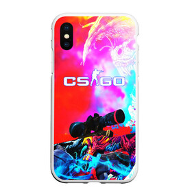 Чехол для iPhone XS Max матовый с принтом CS GO в Кировске, Силикон | Область печати: задняя сторона чехла, без боковых панелей | awp | counter strike | cs go | cs go global offensive | hyper beast | skin cs | team cs | команды cs | скины оружия | скоростной зверь | хайпер бист