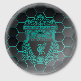 Значок с принтом Liverpool F.C. в Кировске,  металл | круглая форма, металлическая застежка в виде булавки | 