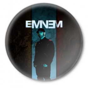 Значок с принтом Eminem в Кировске,  металл | круглая форма, металлическая застежка в виде булавки | Тематика изображения на принте: emenem | eminem | hip hop | hiphop | kamikaze | marshal mathers | marshall | marshall mathers | rap | rap god | revival | slim shadi | slim shady | venom | еминем | олдскул | реп | рэп | хипхоп | эминем