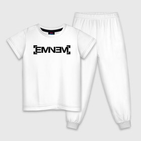 Детская пижама хлопок с принтом Eminem в Кировске, 100% хлопок |  брюки и футболка прямого кроя, без карманов, на брюках мягкая резинка на поясе и по низу штанин
 | Тематика изображения на принте: emenem | eminem | hip hop | hiphop | kamikaze | marshal mathers | marshall | marshall mathers | rap | rap god | revival | slim shadi | slim shady | venom | еминем | олдскул | реп | рэп | хипхоп | эминем