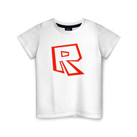 Детская футболка хлопок с принтом Roblox в Кировске, 100% хлопок | круглый вырез горловины, полуприлегающий силуэт, длина до линии бедер | 