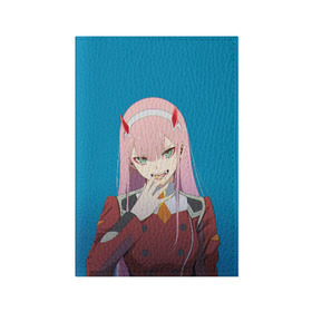 Обложка для паспорта матовая кожа с принтом Darling In The Franxx в Кировске, натуральная матовая кожа | размер 19,3 х 13,7 см; прозрачные пластиковые крепления | Тематика изображения на принте: 02 | anime | darling in the franxx | hiro | manga | zero two | аниме | ахегао | любимый во франксе | манга | милый во франксе | ноль два | хиро