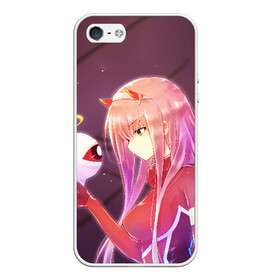 Чехол для iPhone 5/5S матовый с принтом Darling In The Franxx в Кировске, Силикон | Область печати: задняя сторона чехла, без боковых панелей | 02 | anime | darling in the franxx | hiro | manga | zero two | аниме | ахегао | любимый во франксе | манга | милый во франксе | ноль два | хиро