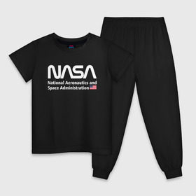 Детская пижама хлопок с принтом NASA в Кировске, 100% хлопок |  брюки и футболка прямого кроя, без карманов, на брюках мягкая резинка на поясе и по низу штанин
 | Тематика изображения на принте: alien | area 51 | nasa | space x | ufo | америка | американский | астронавт | звезды | земля | зона 51 | инопланетянин | космонавт | космос | луна | марс | наса | нло | планета | пришельцы | ракета | роскосмос | созвездие