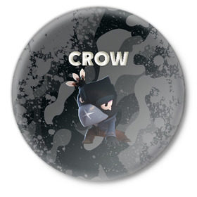 Значок с принтом Brawl Stars CROW в Кировске,  металл | круглая форма, металлическая застежка в виде булавки | brawl | brawl stars | crow | leon | stars | бравл | бравл старс | браво старс | игра | компьютерная | кров | леон | онлайн | старс