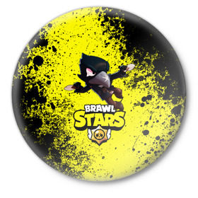 Значок с принтом Brawl Stars CROW в Кировске,  металл | круглая форма, металлическая застежка в виде булавки | brawl | brawl stars | crow | leon | stars | бравл | бравл старс | браво старс | игра | компьютерная | кров | леон | онлайн | старс